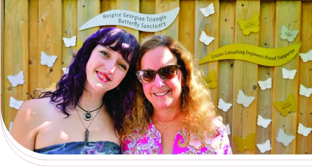 Photo of Annie and Lisa Crozier represent Crozier Consulting Engineers, presenting sponsors of the Butterfly Sanctuary