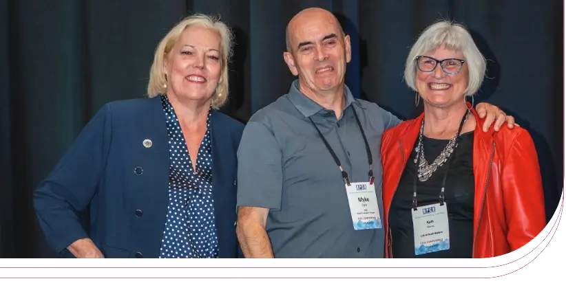 Photo of Kathy Murray, CEO of Life and Death Matters, Myke Dyer, PSW with Hospice Georgian Triangle and Jennifer Wilson, Board Chair of Hospice Palliative Care Ontario