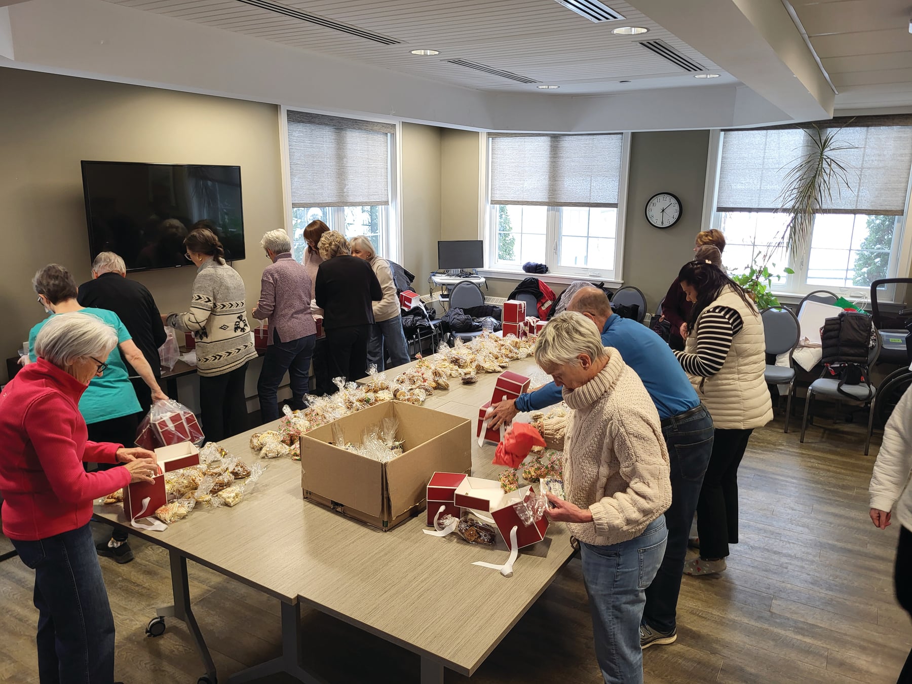 Volunteers taking part in the December cookie drive