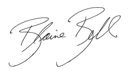 Blaine Bell signature