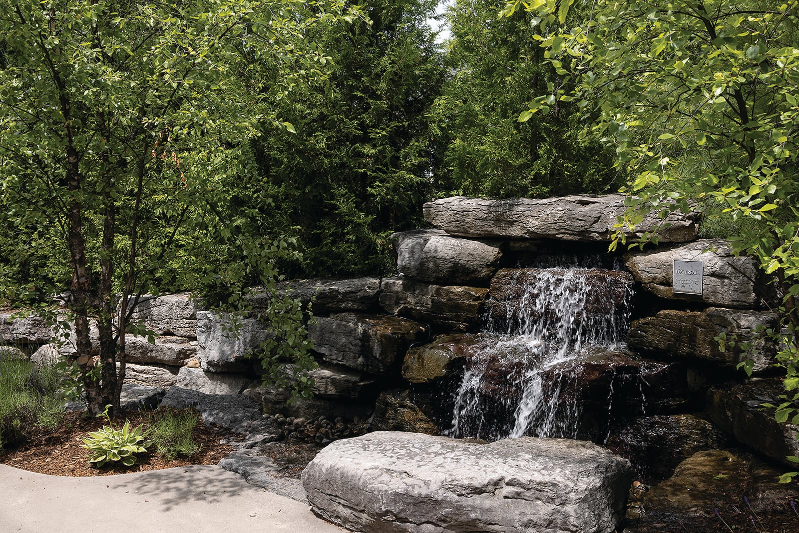 Waterfall in the Campbell House garden